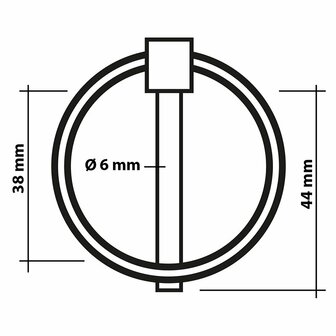 Locking pin 6mm with ring 2 pieces