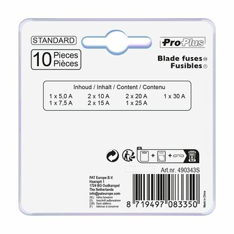 Standard plug-in fuses assorted 10 pieces