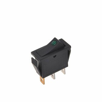 Rock switch LED green 12V 24V-max. 10A