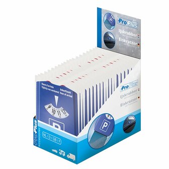 Parking disc NL/D/F/GB with ice scraper shopping trolley coins
