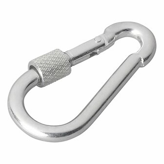 Metal snap hook 6x60mm with screw lock x10 pieces