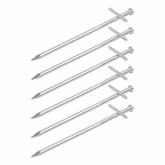 Rock peg 17 cm metal with welded-on cross pin 6 pieces in polybag