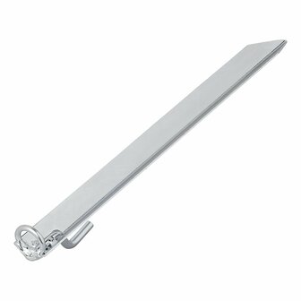 Storm strap peg 38 cm galvanized steel with hook and eye