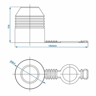 Tow bar cap rubber with ring