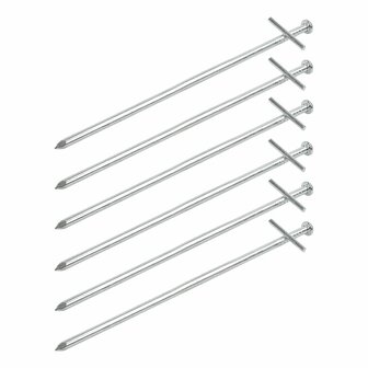Rock pin 23cm metal with welded-on cross pin 6 pieces in polybag
