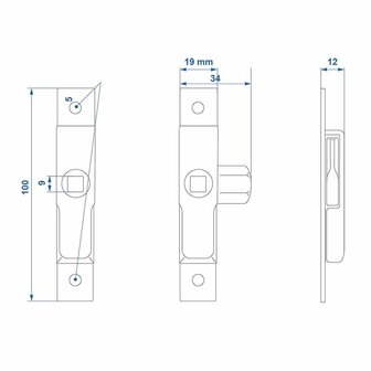 Box lock small 100x19mm