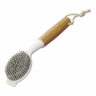 Dishwashing brush silicone 24.5 cm dia 7 cm x 5 cm bamboo