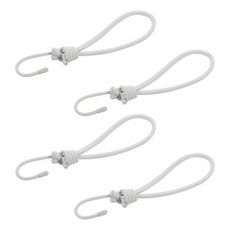 Tent tensioner elastic white with hook 4 pieces