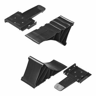 Plastic wheel chock black incl. holder flat