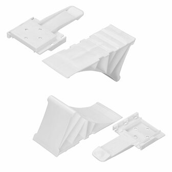 Wheel chock plastic white incl. holder flat