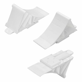 Wheel chock plastic white incl. holder flat