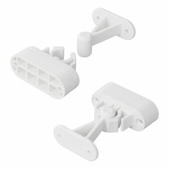 Door catcher with flexible clamp white 2-piece