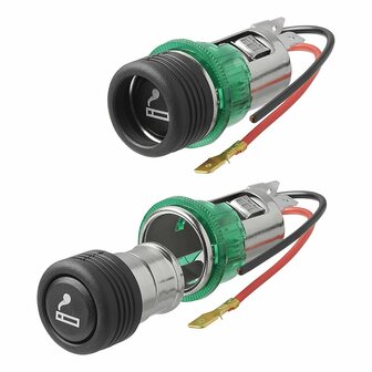 Cigarette lighter flush-mounted box with lighting 12V/24V