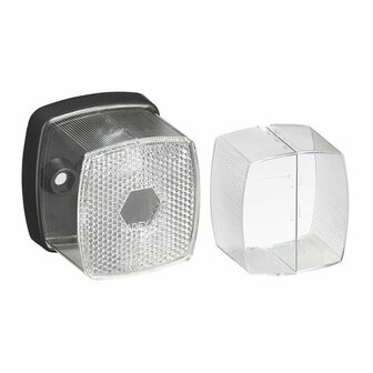 Marker light white 66x62mm with reflector