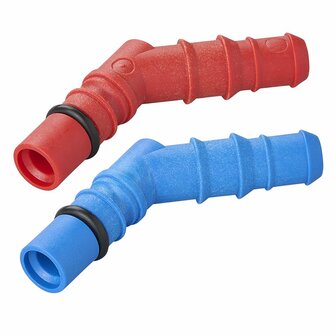 Hose nozzles with O-ring for 10/12 mm hoses red + blue
