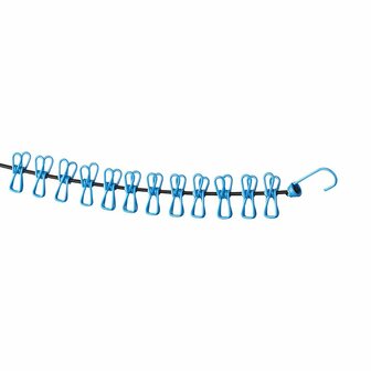 Clothing line elastic with 12 clothes pegs