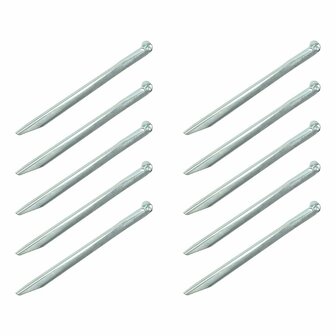 Tent peg 30cm metal half-round 10 pieces in polybag