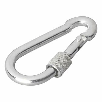 Carabiner metal 6x60mm with screw lock 2 pieces