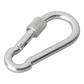 Carabiner metal 6x60mm with screw lock 2 pieces