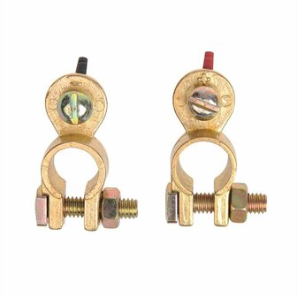 Battery terminal clamp set (+) and (-) with wing nut red/black