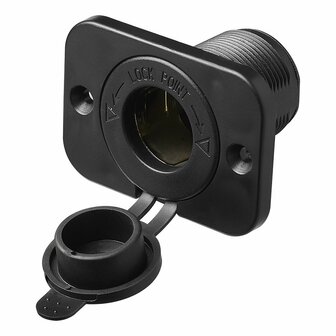 Cigarette lighter flush-mounted socket 12V/24V with sealing cap