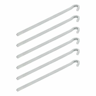 Rock pin 22cm metal square 6 pieces in polybag