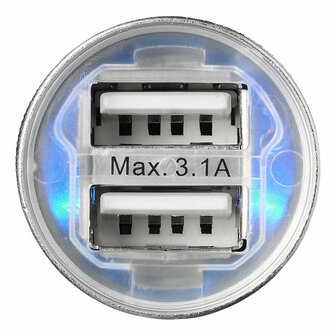 USB charger 2-way type A 12V/24V 3100mA