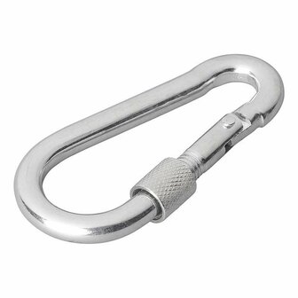 Metal snap hook 8x80 mm with screw closure 2 pieces