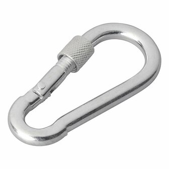 Metal snap hook 8x80 mm with screw closure 2 pieces