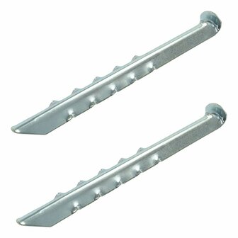 Tent peg 30cm metal ribbed 2 pieces in polybag
