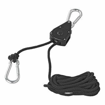 Hoist with ratchet and rope - set of 2 pieces 68kg