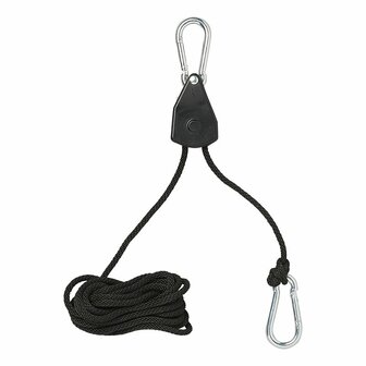 Hoist with ratchet and rope - set of 2 pieces 68kg