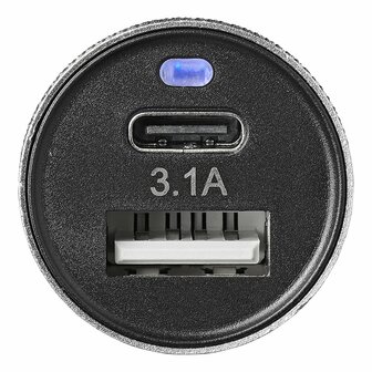 USB charger type A + C 2-way 12V/24V 3100mA