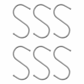 S-hook dia 4mm 6.5x7.5cm 6 pieces