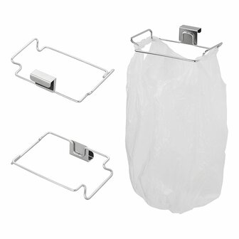 Garbage bag holder door attachment