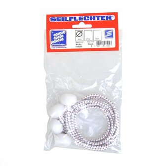 Sail tie with plastic balls, 2 pieces in bag, 50cm, white