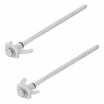 Tent peg 20cm metal screwable with plastic hook 6 pieces in polybag