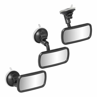 Panorama rear-view mirror with flex arm 4 cm and suction cup
