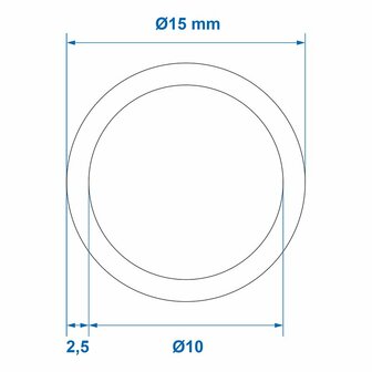 Drinking water hose blue 2.50M dia 10x15mm