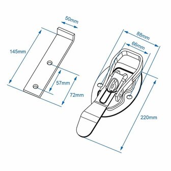 Tension lock 220x40mm + counterpart