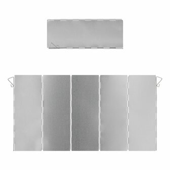 Cooking windshield 5-part aluminium foldable 49 x 26 cm
