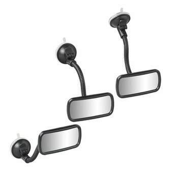 Panorama rear-view mirror with flex arm 12 cm and suction cup