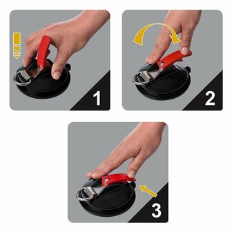 Suction cup mounting with ring + 2 S-hooks
