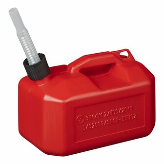 Jerrycan 5L plastic red UN-approved (low model)