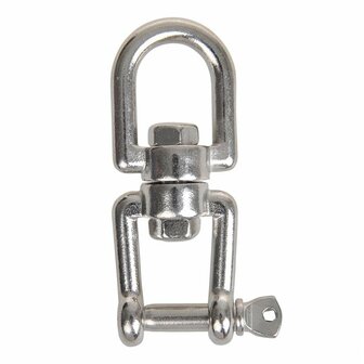Swivel lock 8mm, A4 stainless steel AISI 316, eye/fork, 2,500 daN