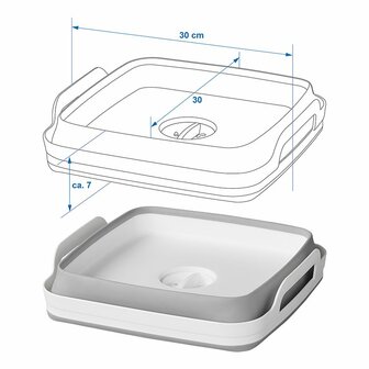 Foldable washing-up bowl with drain plug