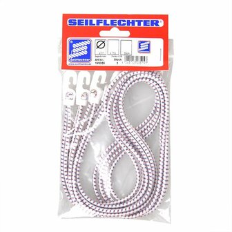Tail tie with nylon hooks, 4 pieces in bag, 55cm, white