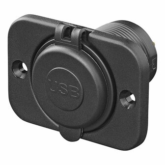 USB fast charger built-in with mounting plate 2-way 12/24V 3A type A + C