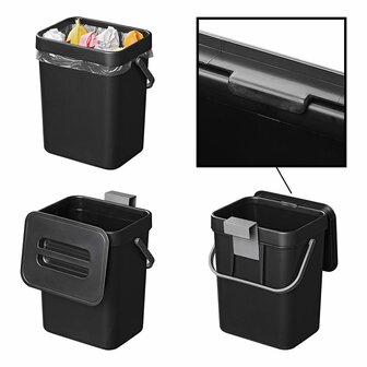 Waste bin with lid 5L for caravan/camper