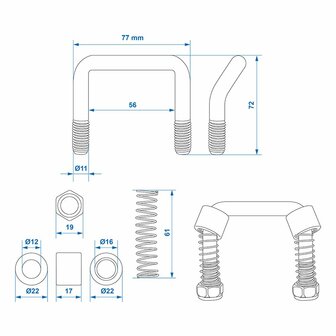 Lashing bracket with spring